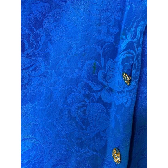 vintage 80s DIANE FREIS  blouse & pleated bold LOTUS print skirt , 100% Silk - Picture 6 of 16